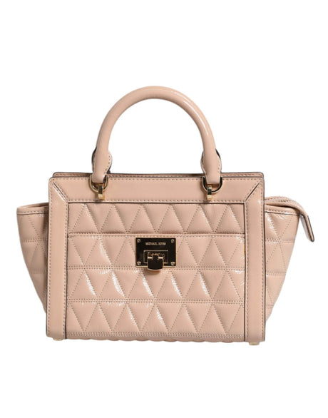 Michael Kors Peach Quilted Leather Logo Crossbody VIVIANNE Messenger Bag - Hilstor