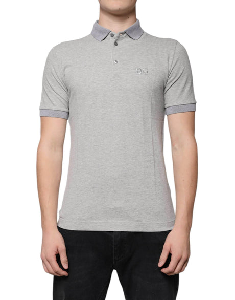 Dolce & Gabbana Gray Collared Short Sleeves Men Polo T-shirt - Hilstor