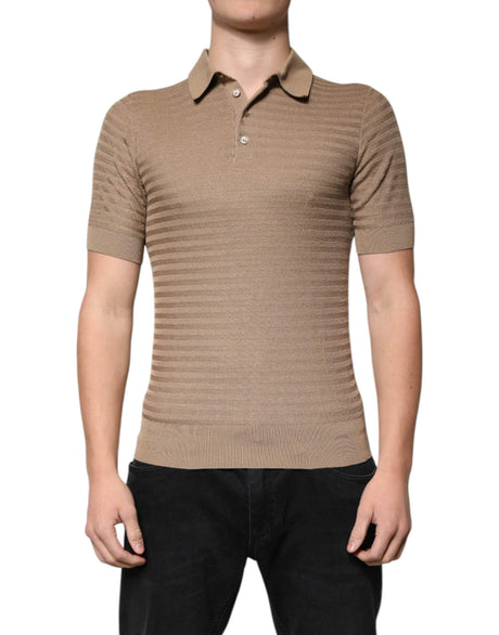 Dolce & Gabbana Brown Collared Short Sleeves Polo T-shirt - Hilstor