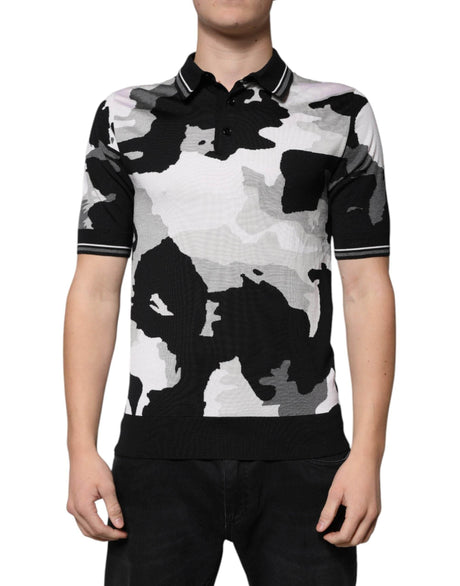 Dolce & Gabbana Multicolor Camouflage Collared Polo T-shirt - Hilstor