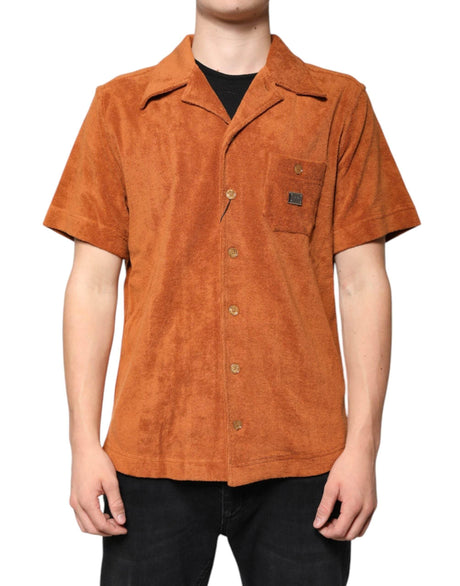 Dolce & Gabbana Hazel Cotton Velvet Button Down Collared Shirt - Hilstor