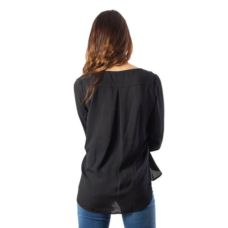 Vila Clothes Black Polyester Blouse - Hilstor