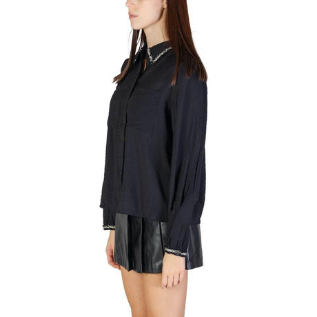 Vila Clothes Black Viscose Blouse - Hilstor