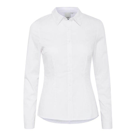 ICHI White Cotton Blouse - Hilstor