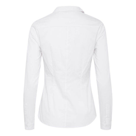 ICHI White Cotton Blouse - Hilstor