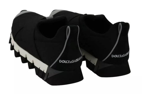 Dolce & Gabbana Black Shark Neoprene Stretch Sneakers Shoes - Hilstor