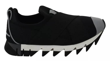 Dolce & Gabbana Black Shark Neoprene Stretch Sneakers Shoes - Hilstor