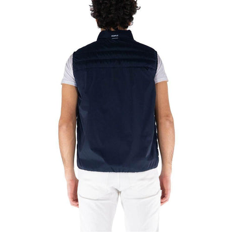 People Of Shibuya Blue Polyester Men's Vest - Hilstor