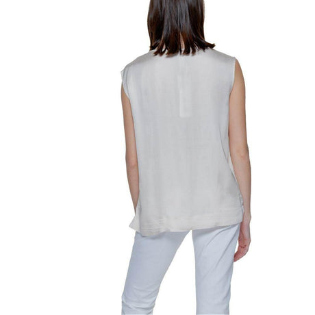 Street One Cream Viscose Blouse - Hilstor