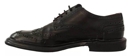 Dolce & Gabbana Black Perforated Leather Lace Up Derby Shoes - Hilstor