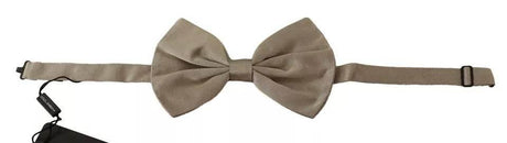 Dolce & Gabbana Silver Gray 100% Silk Adjustable Neck Bow Tie - Hilstor