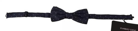 Dolce & Gabbana Blue Patterned Silk Adjustable Neck Bow Tie Men - Hilstor