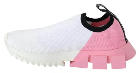 Dolce & Gabbana Pink White Logo Sorrento Sneakers Shoes - Hilstor