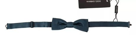 Dolce & Gabbana Blue 100% Silk Adjustable Neck Bow Tie Mens - Hilstor
