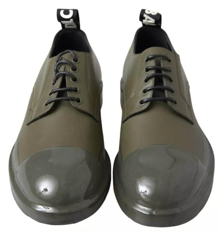 Dolce & Gabbana Green Leather Rubber Sole Dress Shoes - Hilstor