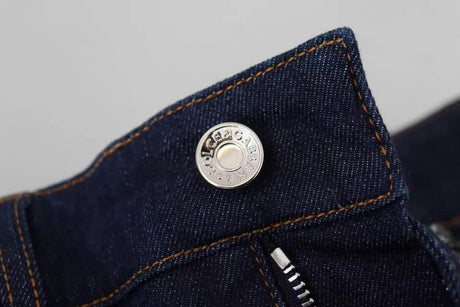 Dolce & Gabbana Blue Denim Stretch Crystal Hot Pants Shorts - Hilstor