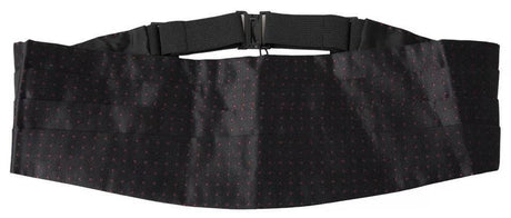 Dolce & Gabbana Black Silk Dotted Waist Tuxedo Belt Cummerbund - Hilstor