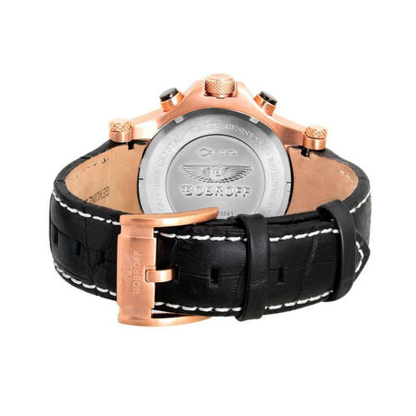 Bobroff Black Leather Watch - Hilstor