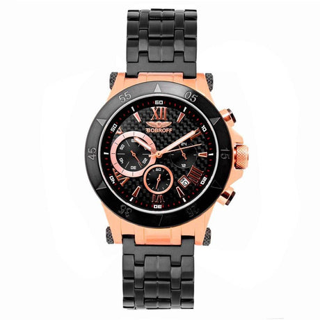 Bobroff Black Stainless Steel Watch - Hilstor
