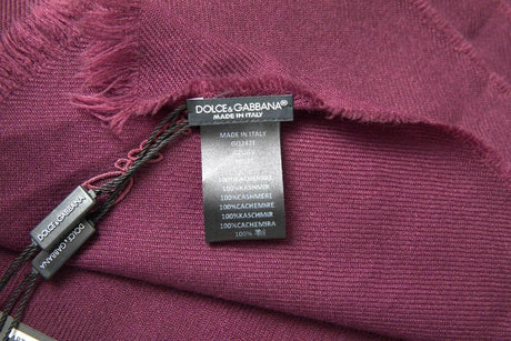 Dolce & Gabbana Purple Cashmere Knit Wrap Shawl Scarf - Hilstor