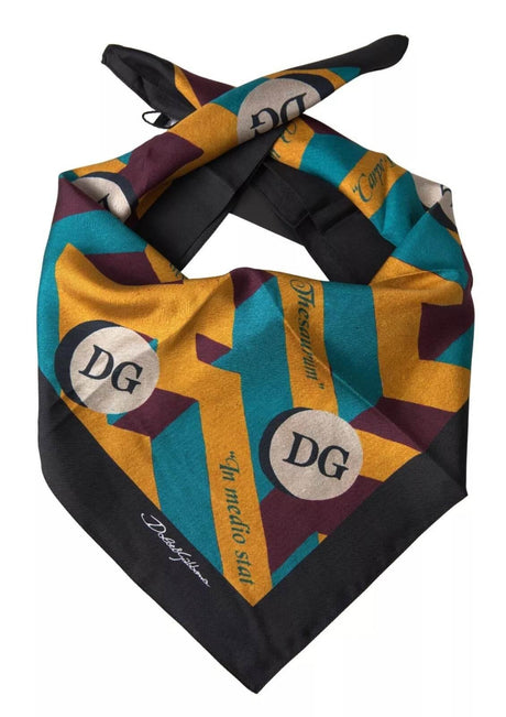 Dolce & Gabbana Multicolor Printed Square Handkerchief Scarf - Hilstor