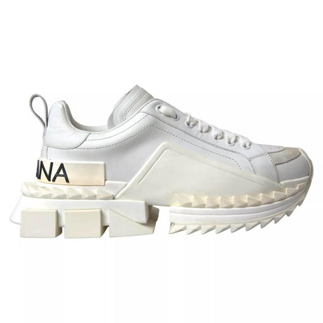 Dolce & Gabbana White Leather Super Queen Women Sneakers - Hilstor