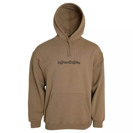 Balenciaga Brown Cotton Symbolic Molleton Bouclette Hooded Sweater - Hilstor