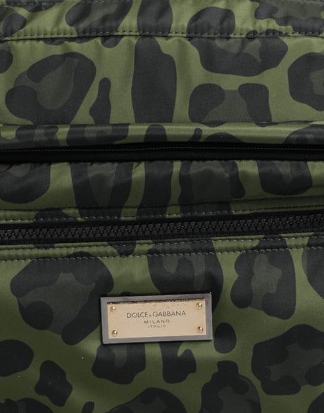 Dolce & Gabbana Green Polyester Leopard Print Shell Messenger Bag - Hilstor