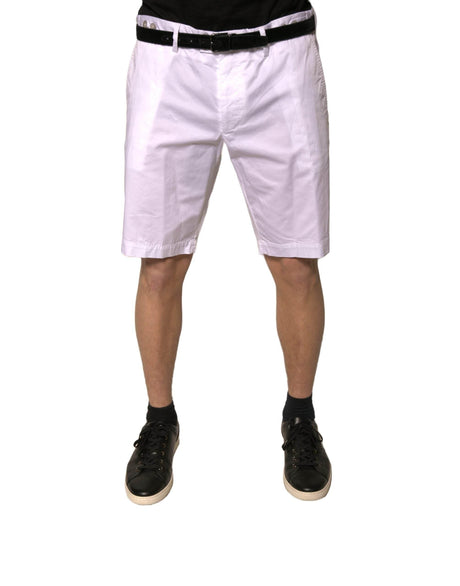 Dolce & Gabbana White Chinos Cotton Stretch Casual Shorts - Hilstor