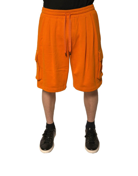 Dolce & Gabbana Orange Cotton Men Casual Cargo Bermuda Shorts - Hilstor