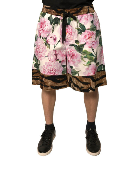 Dolce & Gabbana Multicolor Floral Cotton Men Bermuda Shorts - Hilstor