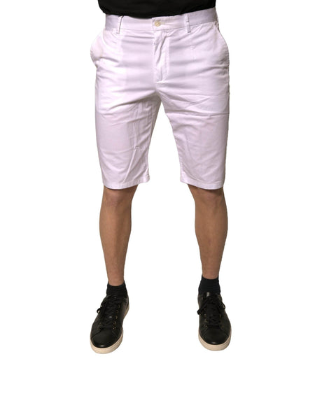 Dolce & Gabbana White Chinos Cotton Stretch Casual Shorts - Hilstor