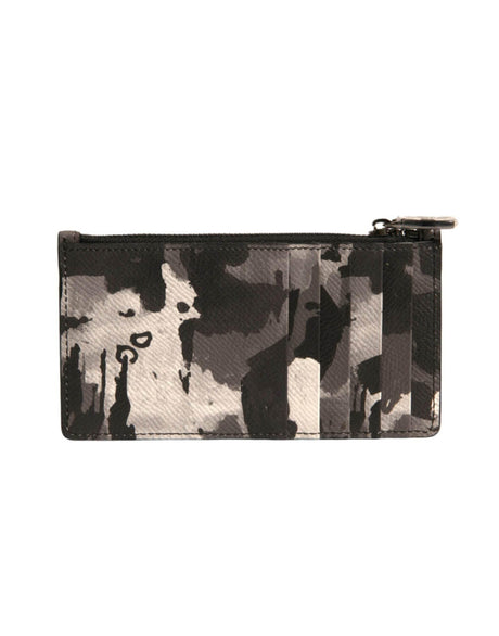 Dolce & Gabbana Multicolor Camouflage Logo Plaque Coin Purse Wallet - Hilstor