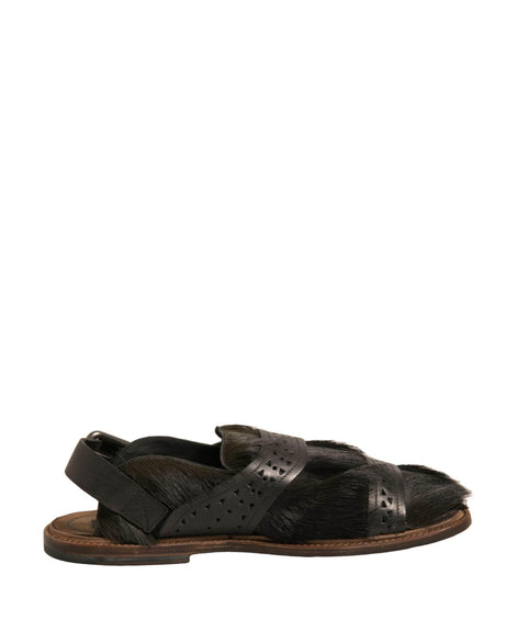 Dolce & Gabbana Green Gazelle Hair Leather Flats Sandals Shoes - Hilstor