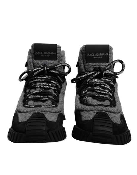 Dolce & Gabbana Gray Black NS1 High Top Boots Sneakers Shoes - Hilstor