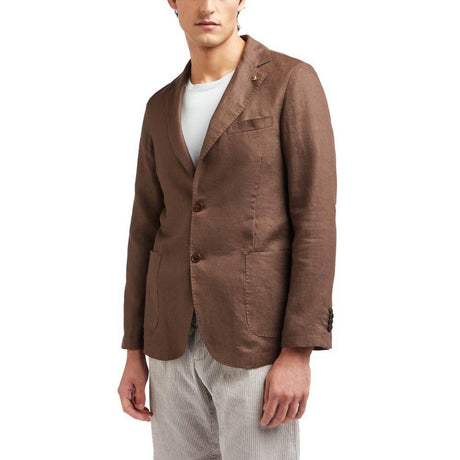 AT.P.CO Brown Linen Blazer - Hilstor