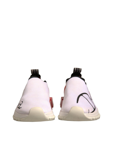 Dolce & Gabbana White Red Low Top Sorrento Sneakers Shoes - Hilstor