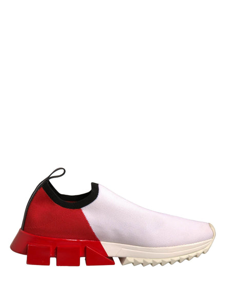 Dolce & Gabbana White Red Low Top Sorrento Sneakers Shoes - Hilstor
