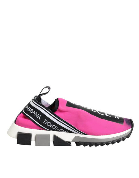 Dolce & Gabbana Fuchsia White Slip On Sorrento Sneakers Shoes - Hilstor