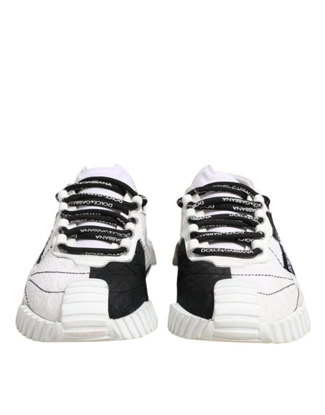 Dolce & Gabbana White Black NS1 Low Top Sneakers Shoes - Hilstor