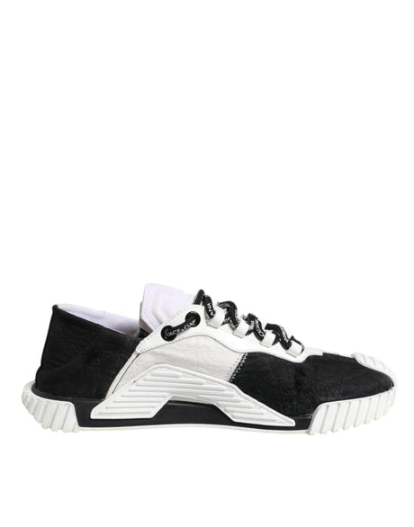 Dolce & Gabbana White Black NS1 Low Top Sneakers Shoes - Hilstor