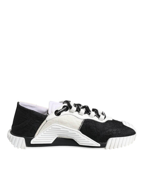 Dolce & Gabbana White Black NS1 Low Top Sneakers Shoes - Hilstor