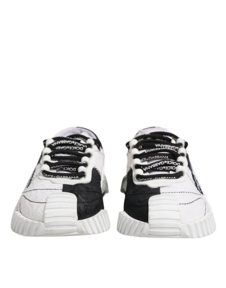 Dolce & Gabbana White Black NS1 Low Top Sneakers Shoes - Hilstor