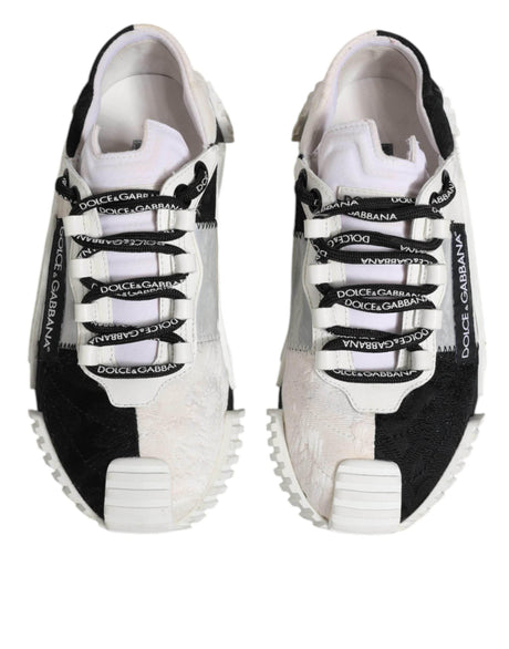 Dolce & Gabbana White Black NS1 Low Top Sneakers Shoes - Hilstor
