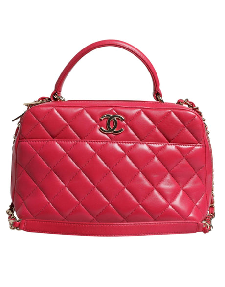 Chanel Pink Seal Matelasse Chain CC Lamb Skin Leather Bag - Hilstor