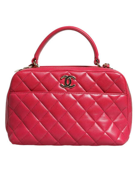 Chanel Pink Seal Matelasse Chain CC Lamb Skin Leather Bag - Hilstor