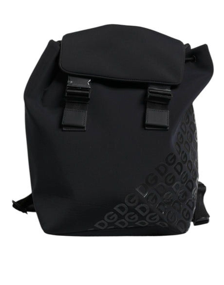 Dolce & Gabbana Black Neoprene Nylon DG Logo School Backpack Bag - Hilstor