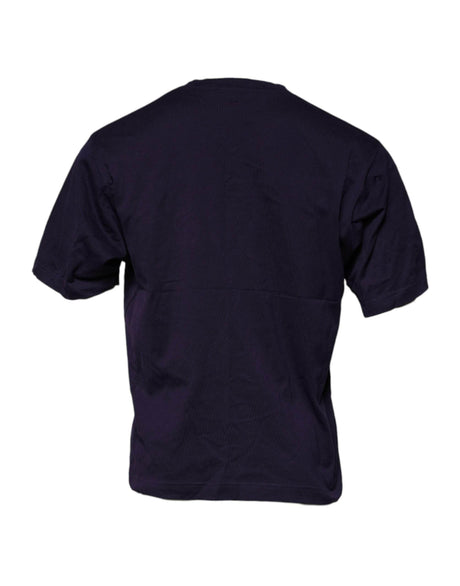 Dolce & Gabbana Purple DG Logo Cotton Crew Neck T-shirt - Hilstor