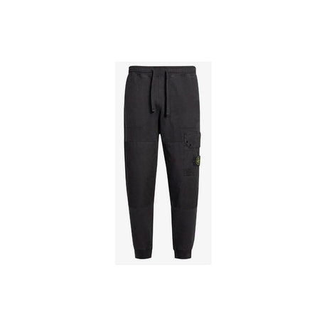 Stone Island Black Cotton Men's Track Pant - Hilstor
