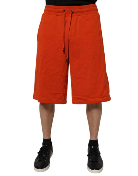 Dolce & Gabbana Red Cotton Blend Mid Waist Men Bermuda Shorts - Hilstor